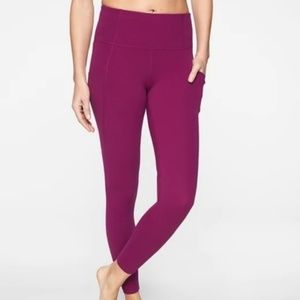NWT Athleta Pink Salutation Leggings Size Medium @